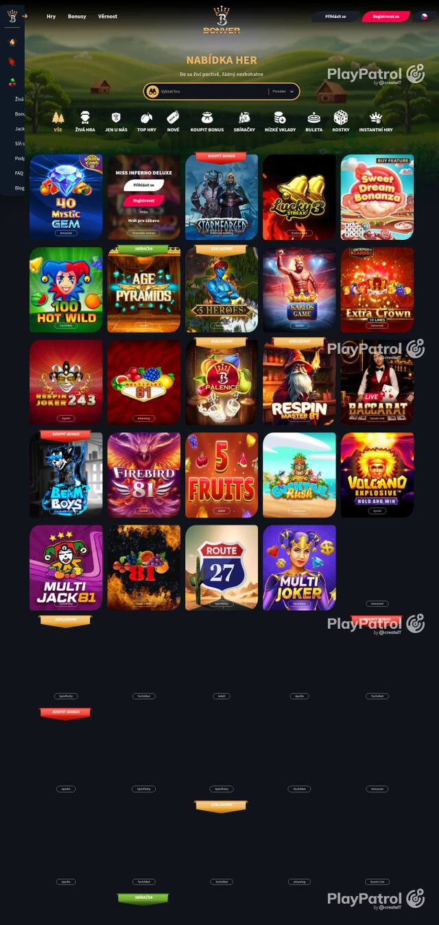 Homepage capture of Bonver Casino recorded during the scan