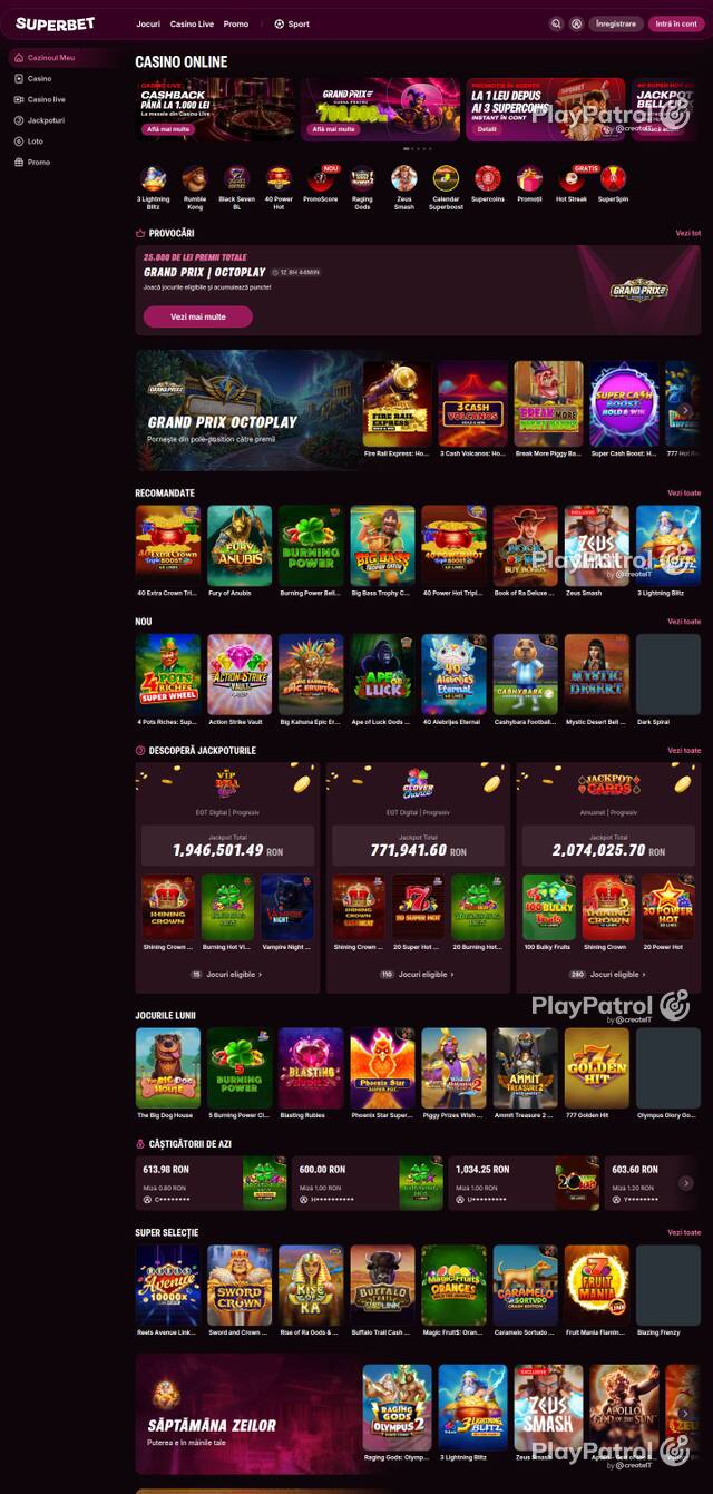 Capture of Superbet recorded during the scan