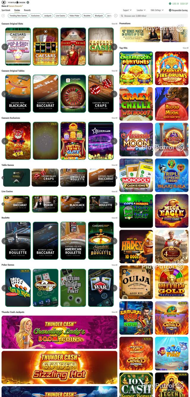 Front page of sportsbook.caesars.com as captured on 29 October 2026