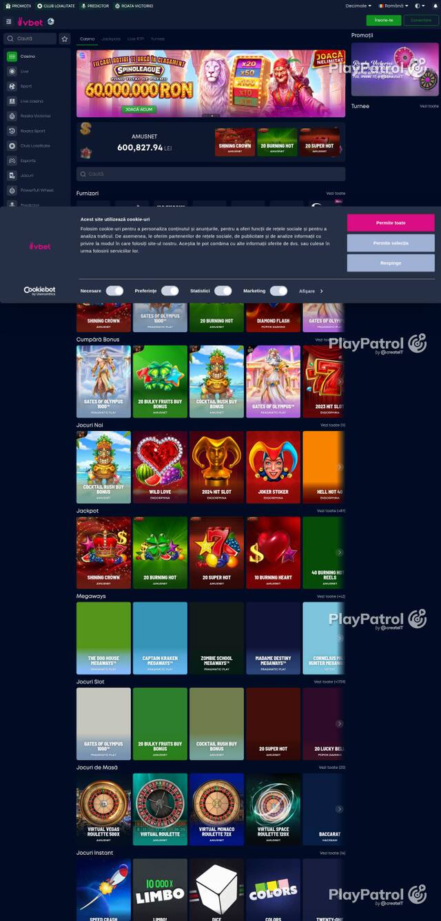 Homepage capture of VictoryBet recorded during the scan