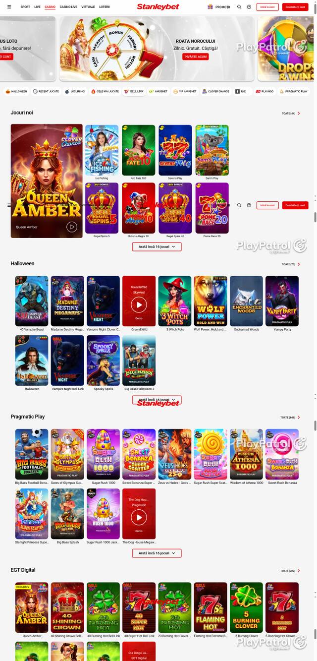 Capture of the front page of Stanleybet (stanleybet.ro) on 24 October 2026