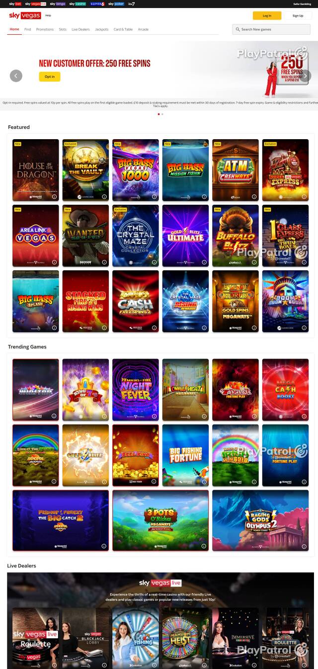 Capture of Sky Vegas recorded during the scan