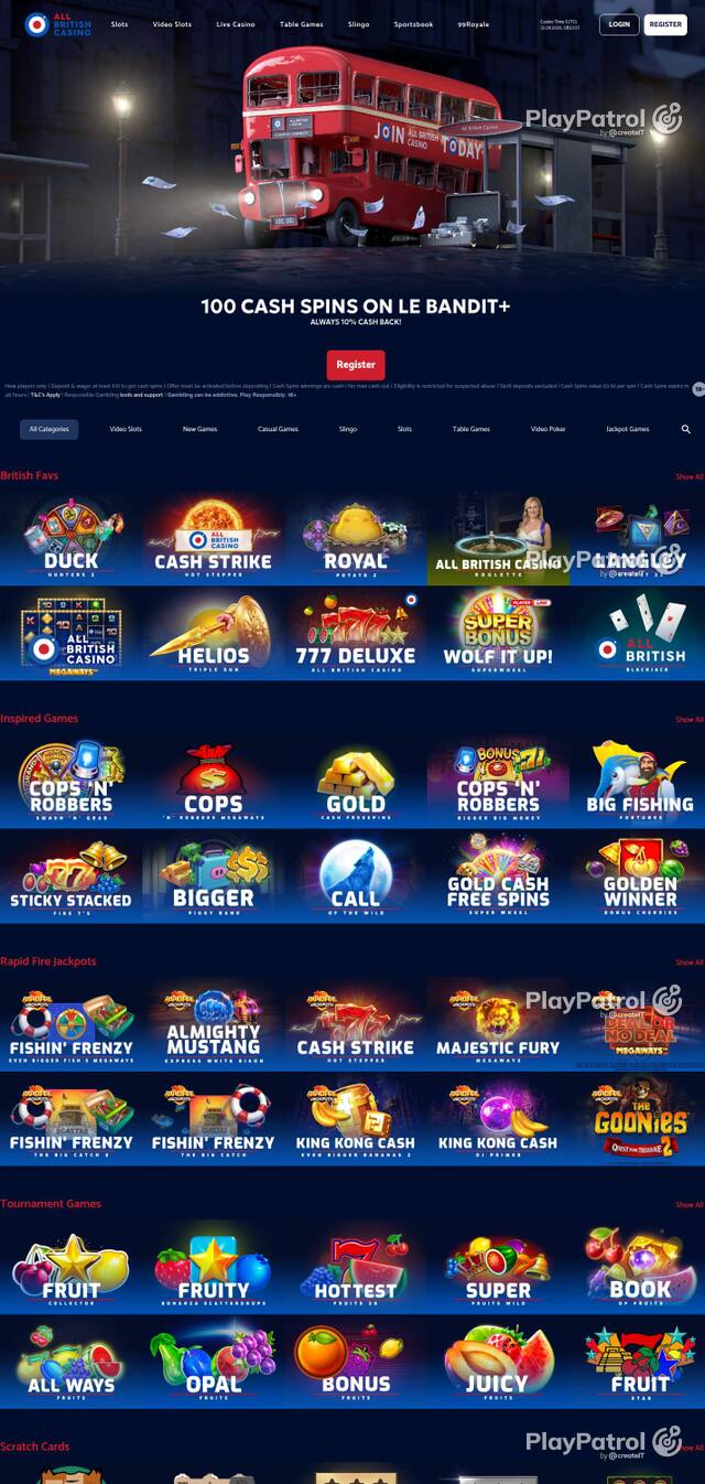 Capture of All British Casino recorded during the scan of 22 September 2026