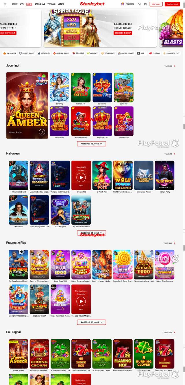 Capture of the front page of Stanleybet (stanleybet.ro) on 25 October 2026