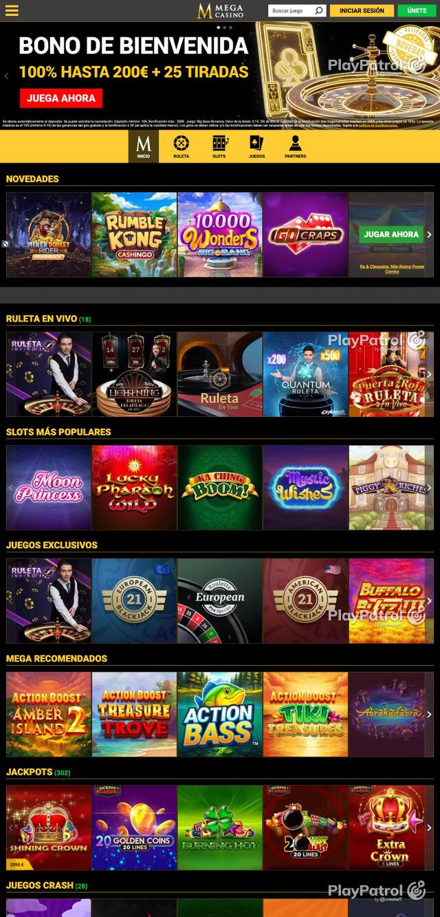 Capture of Mega Casinos recorded during the scan