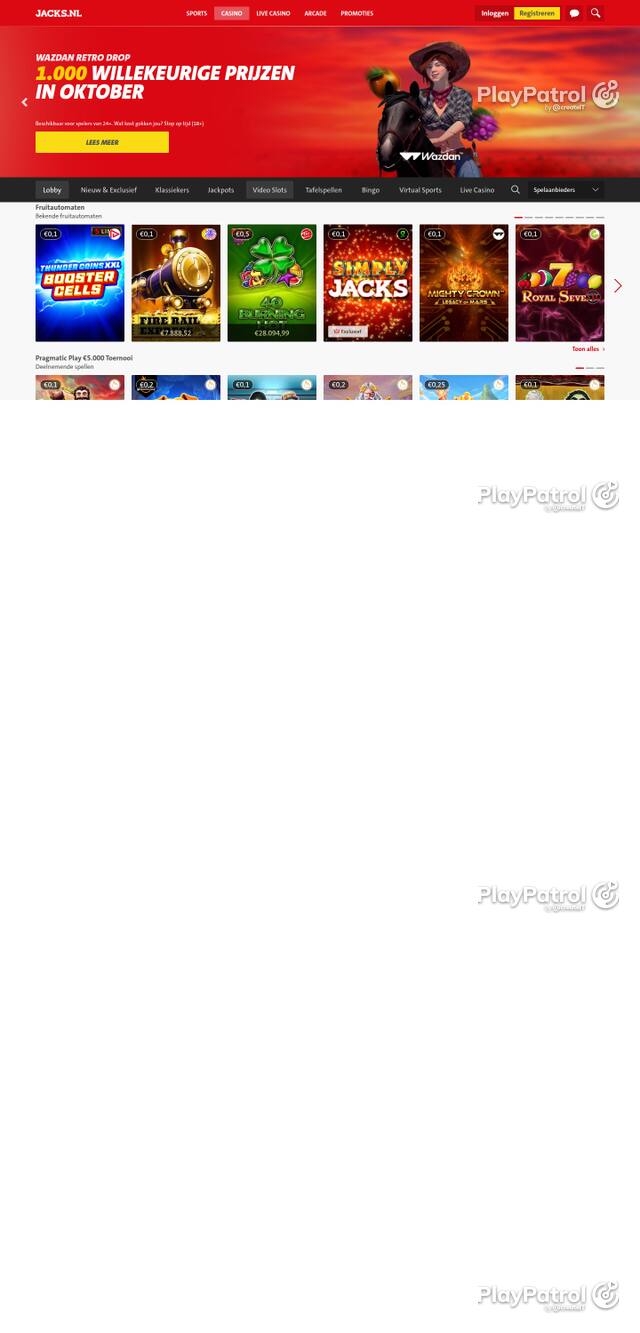 Capture of the front page of Jacks.nl (jacks.nl) on 30 October 2026