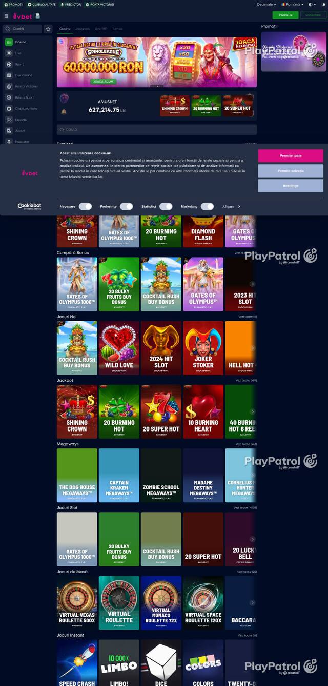 Capture of the front page of VictoryBet (victorybet.ro) on 4 October 2026