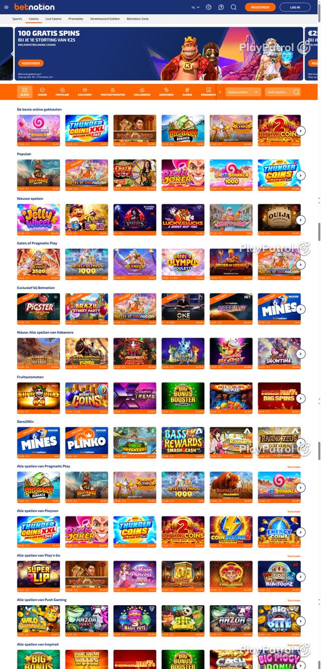 Capture of the front page of BetNation (betnation.nl) on 28 October 2026
