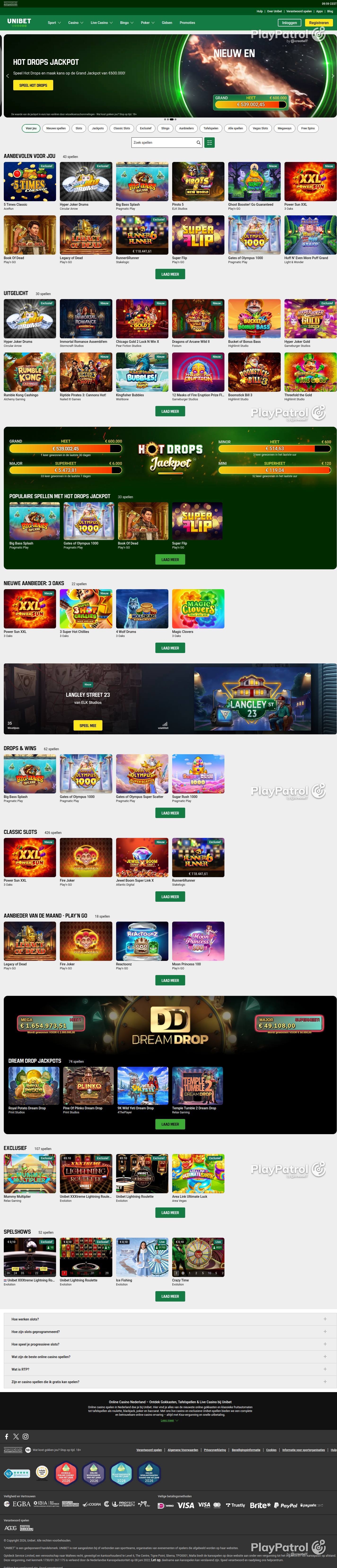 Full capture of Unibet recorded during the scan