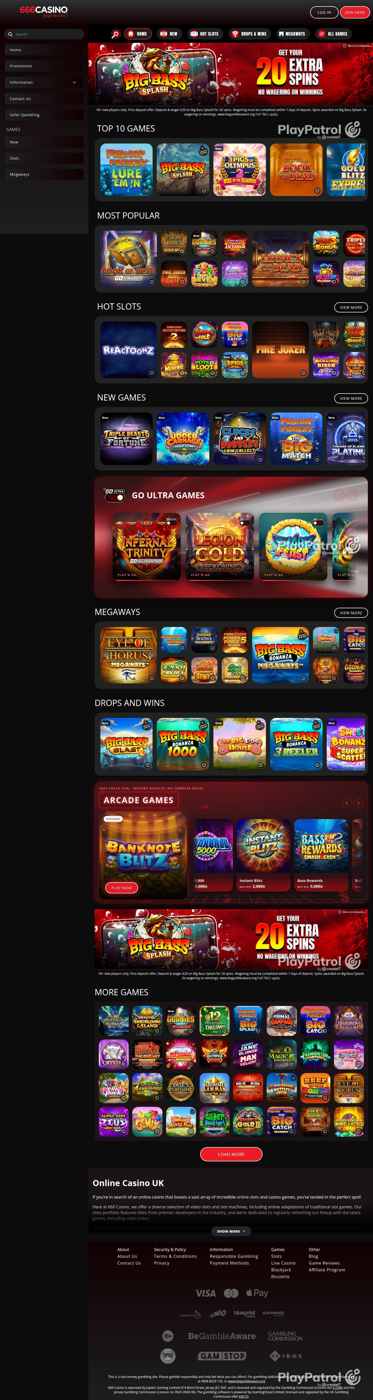Full capture of 666 Casino recorded during the scan