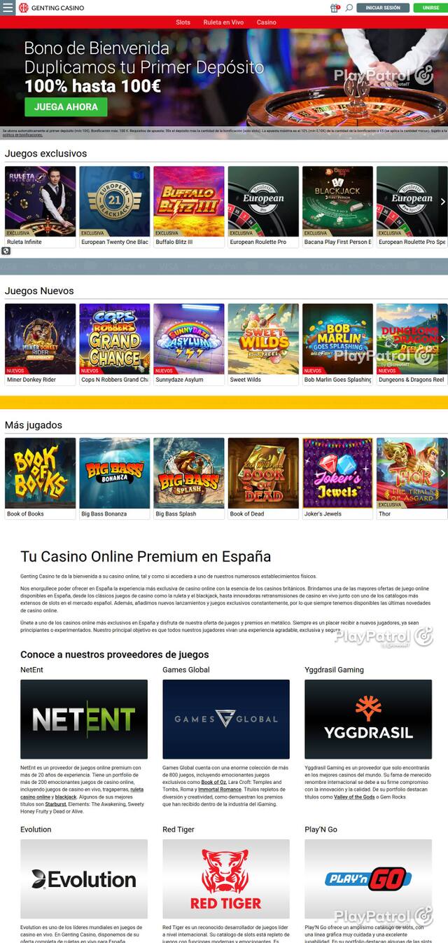 Capture of Genting Casino recorded during the scan