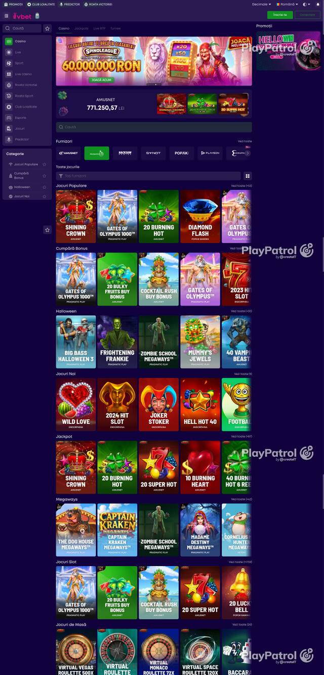 Capture of the front page of VictoryBet (victorybet.ro) on 27 October 2026
