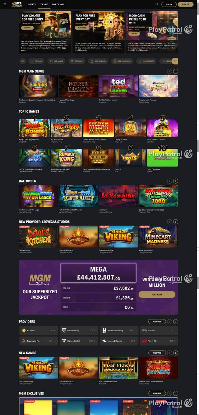 Capture of the front page of BetMGM UK (betmgm.co.uk) on 23 October 2026