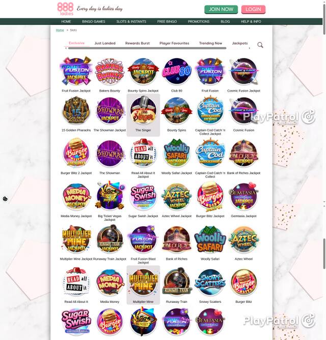 Capture of the front page of 888ladies (888ladies.com) on 5 October 2026