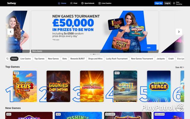 Capture of Betway Casino recorded during the scan