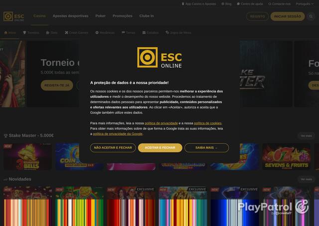 Capture of the front page of estorilsolcasinos.pt (estorilsolcasinos.pt) on 23 October 2026