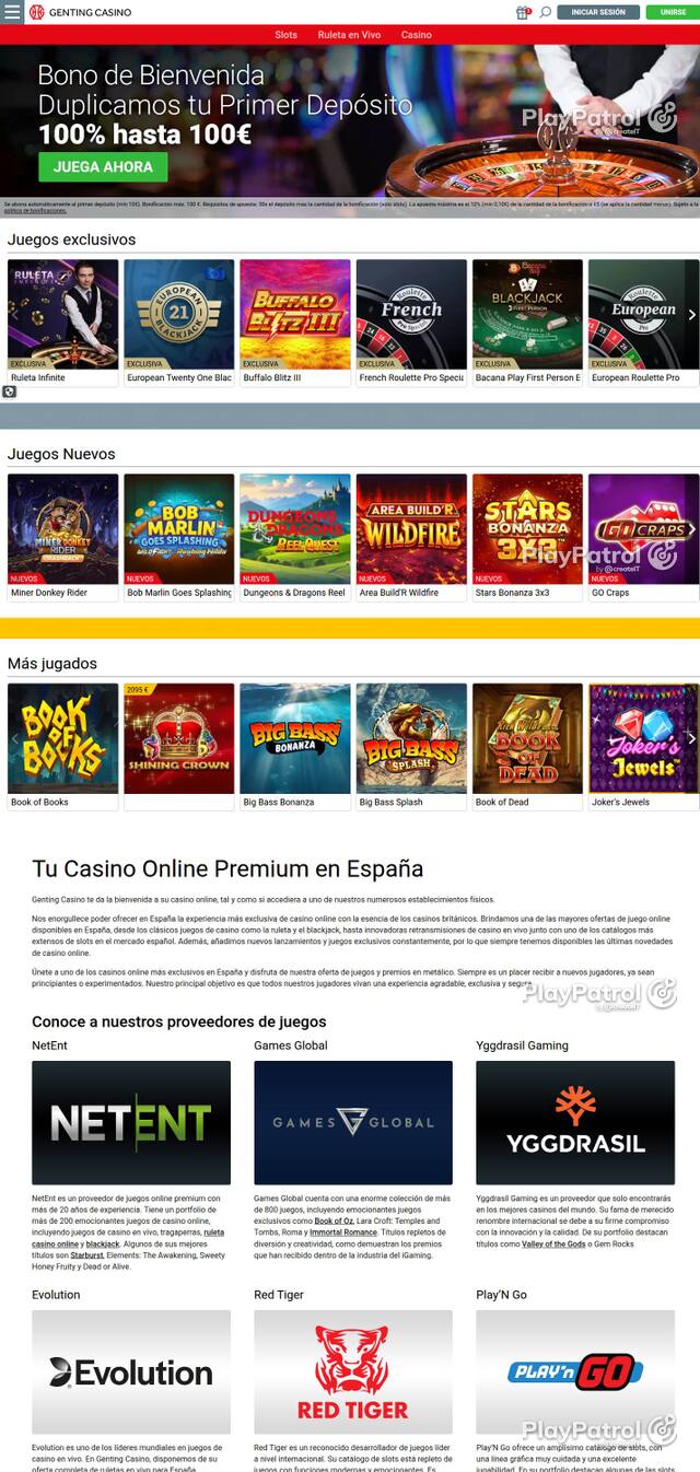 Capture of Genting Casino recorded during the scan