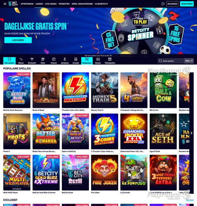 Homepage capture of BetCity recorded during the scan