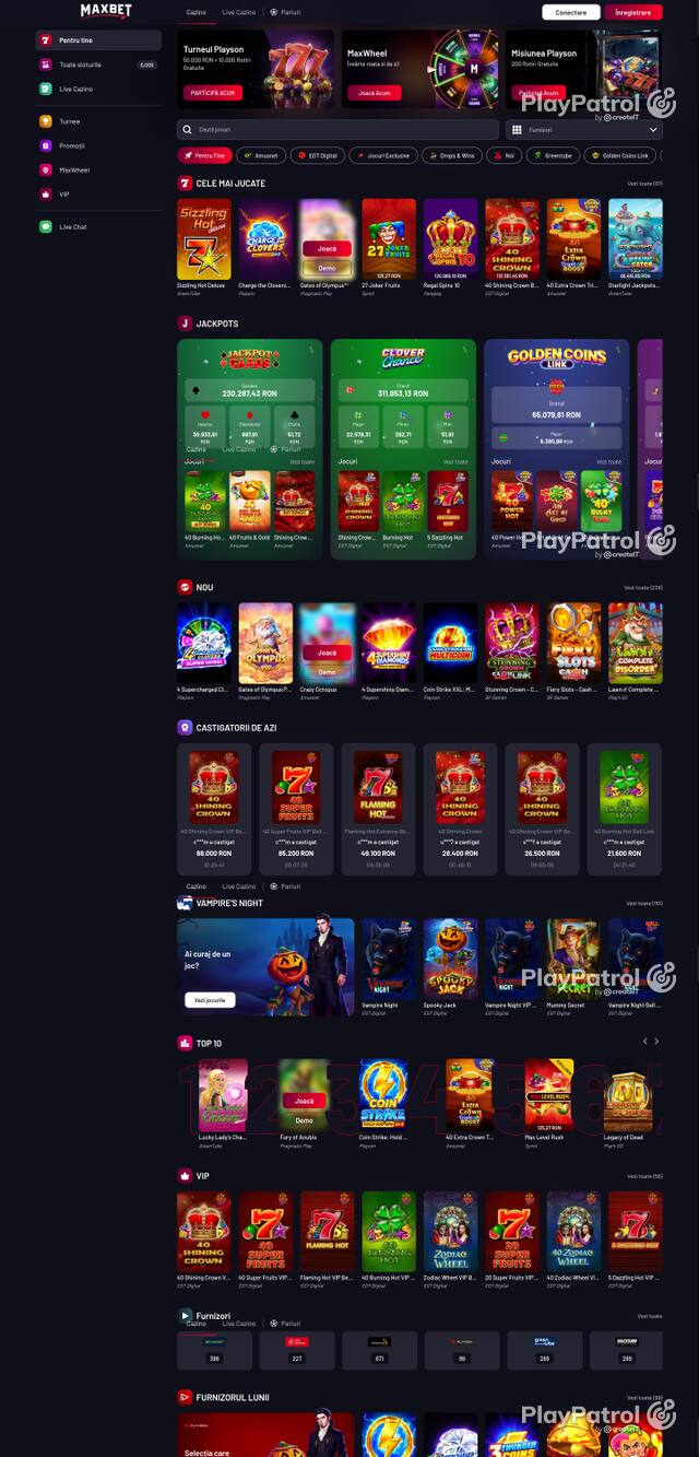 Front page of Maxbet as captured on 29 October 2026