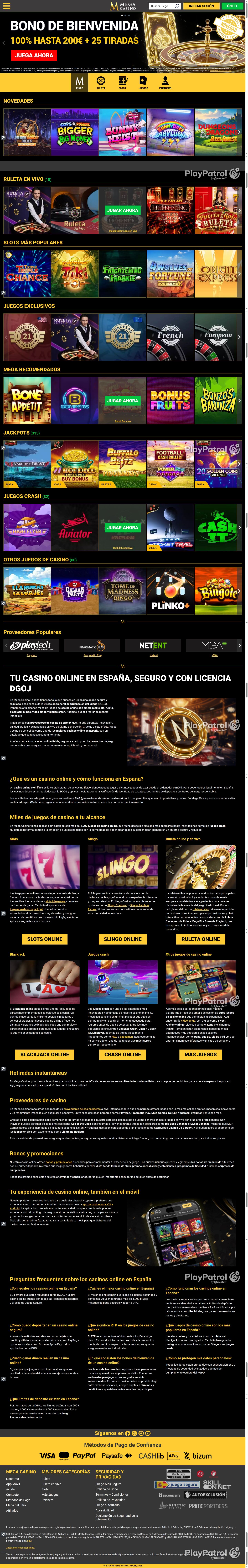 Full capture of Mega Casinos recorded during the scan