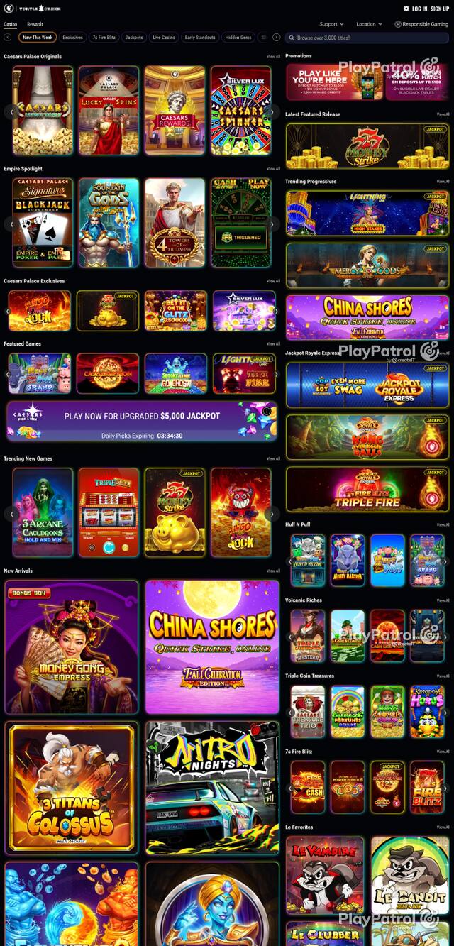 Front page of caesarspalaceonline.com as captured on 29 October 2026