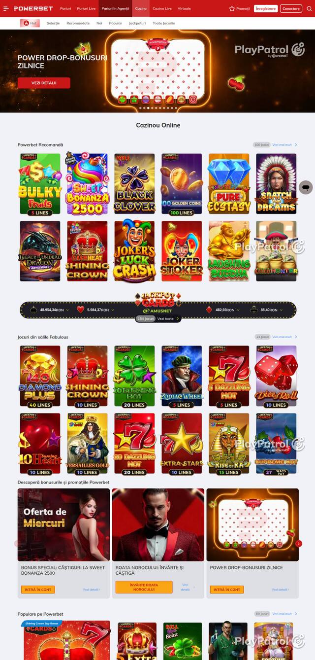 Homepage capture of PowerBet recorded during the scan