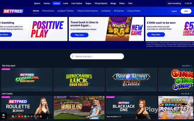 Homepage capture of Betfred recorded during the scan