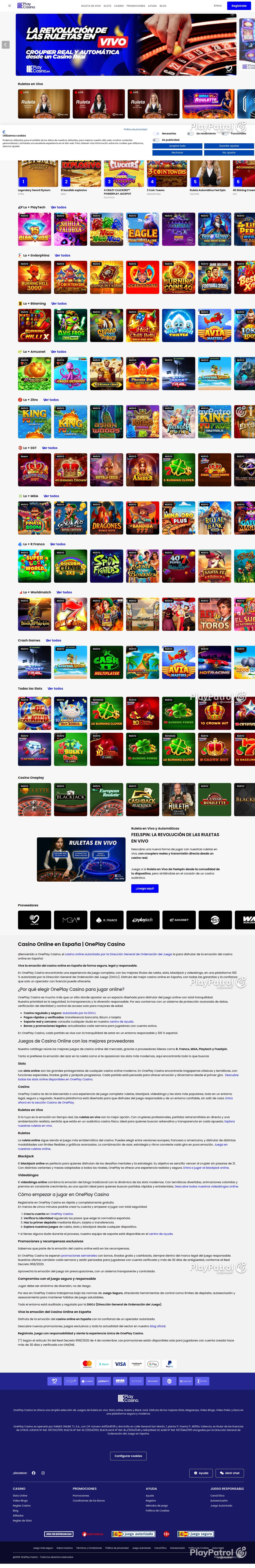 Open the capture of OnePlay Casino from 14 September 2026