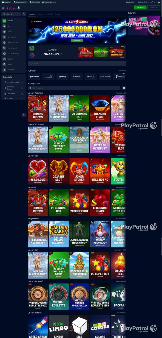 Capture of the front page of VictoryBet (victorybet.ro) on 19 October 2026