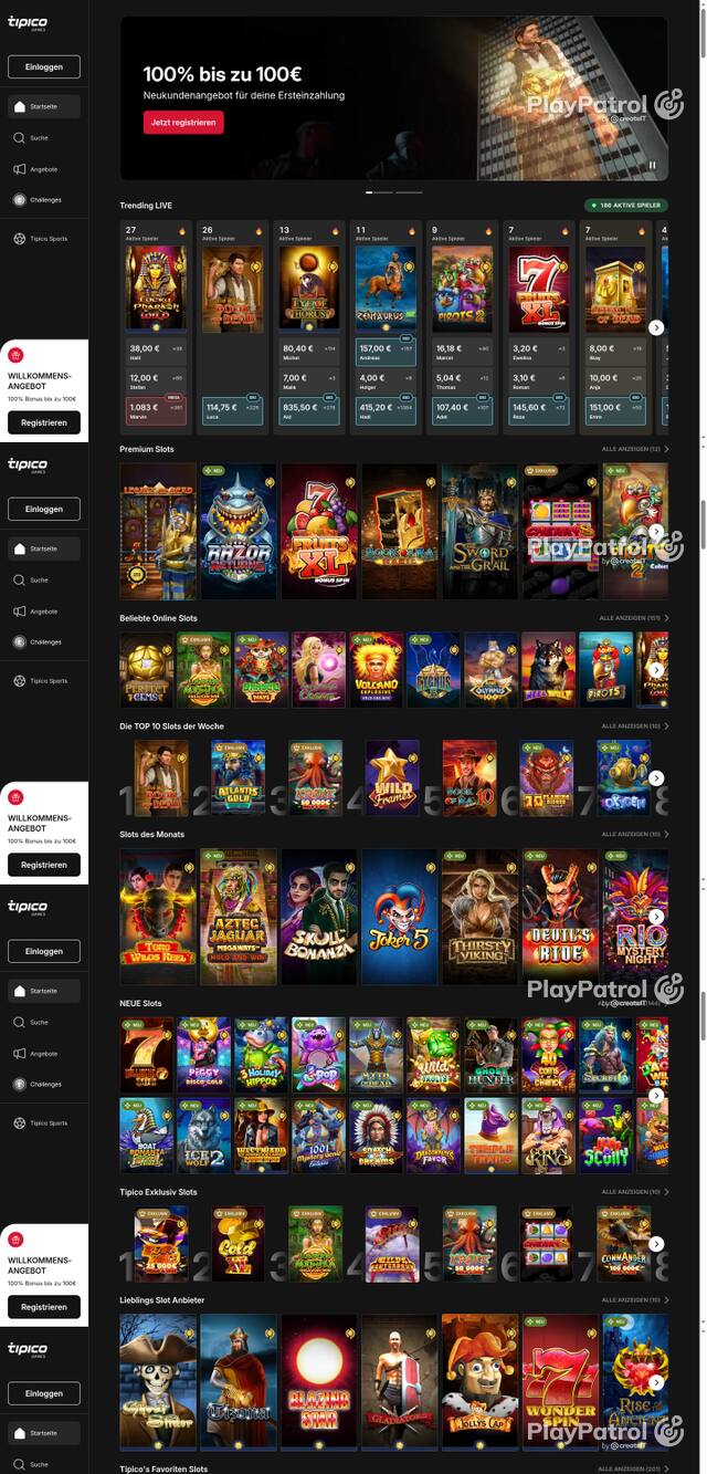 Front page of Tipico Games as captured on 26 October 2026