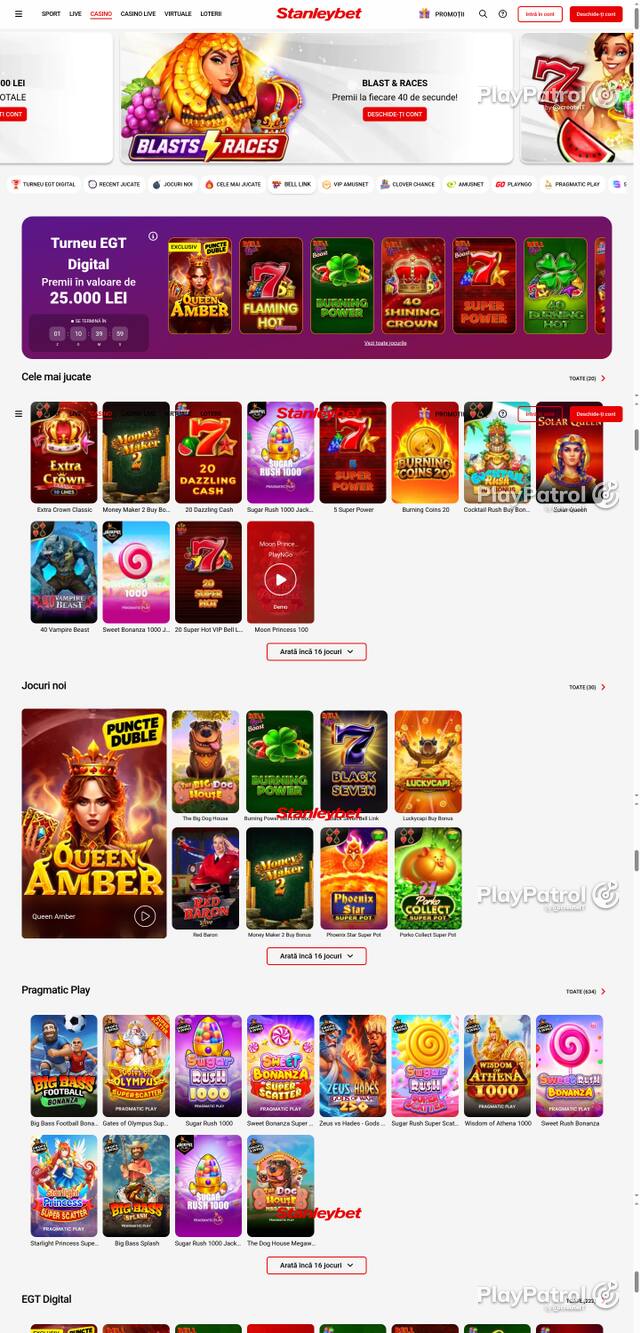 Capture of the front page of Stanleybet (stanleybet.ro) on 6 October 2026