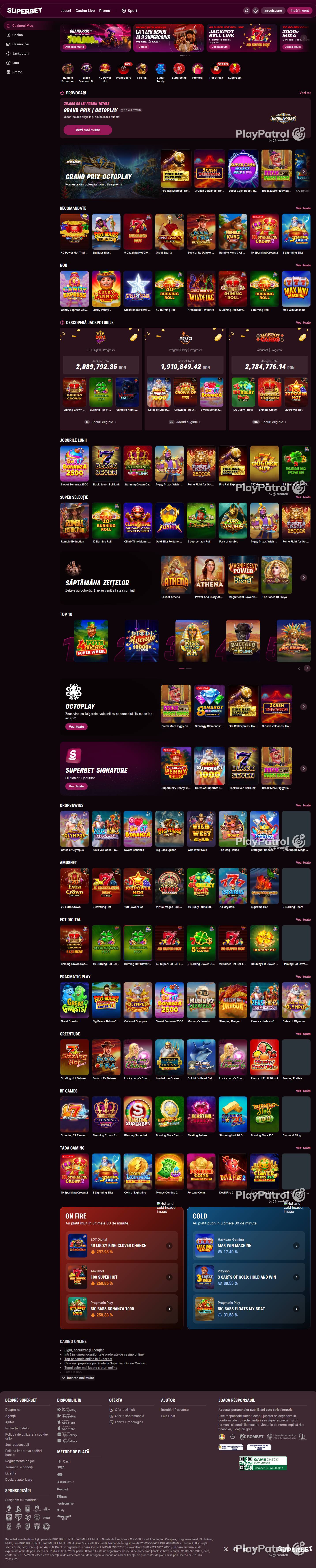 Full capture of Superbet recorded during the scan