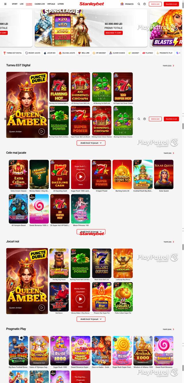 Capture of the front page of Stanleybet (stanleybet.ro) on 7 October 2026