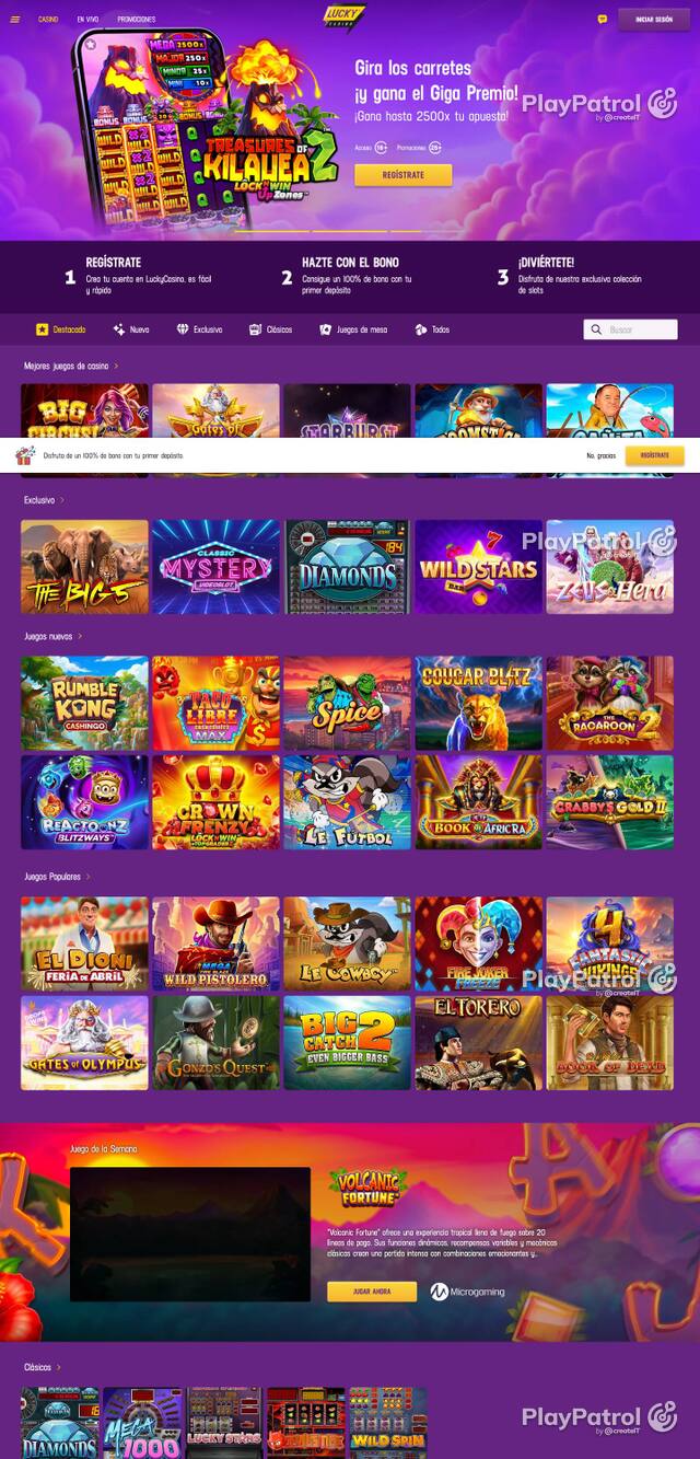 Capture of Lucky Casino recorded during the scan
