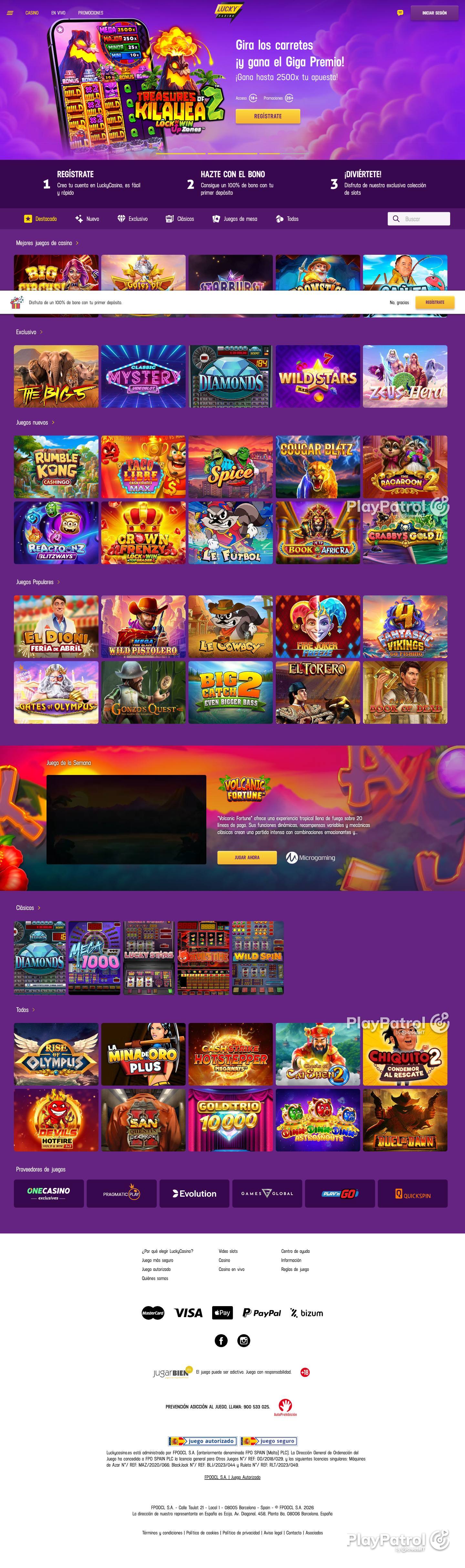 Full capture of Lucky Casino recorded during the scan
