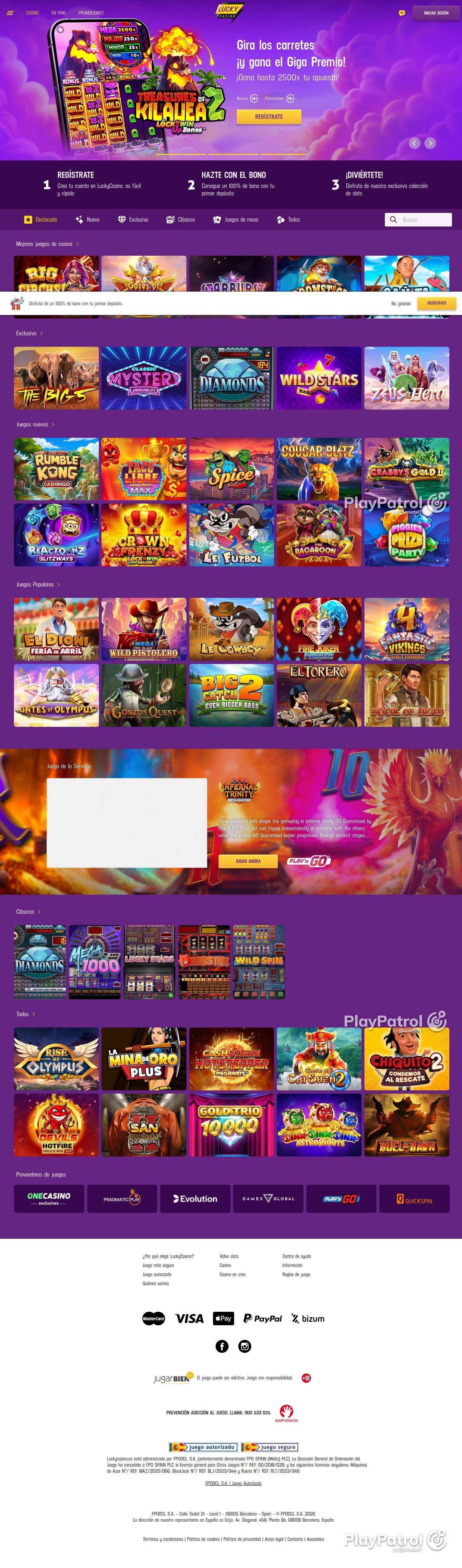 Full capture of Lucky Casino recorded during the scan