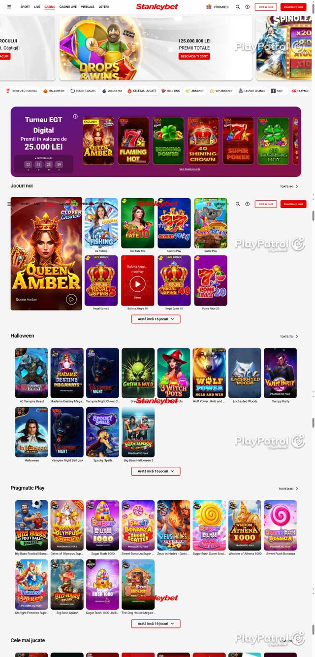 Capture of the front page of Stanleybet (stanleybet.ro) on 28 October 2026