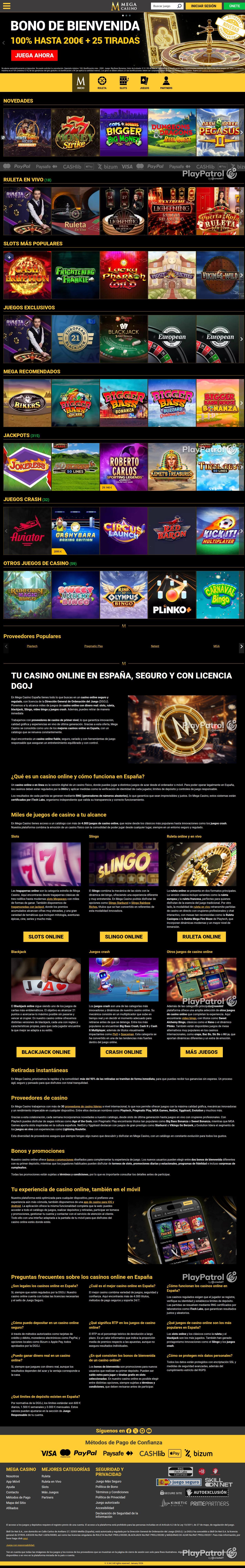 Full capture of Mega Casinos recorded during the scan