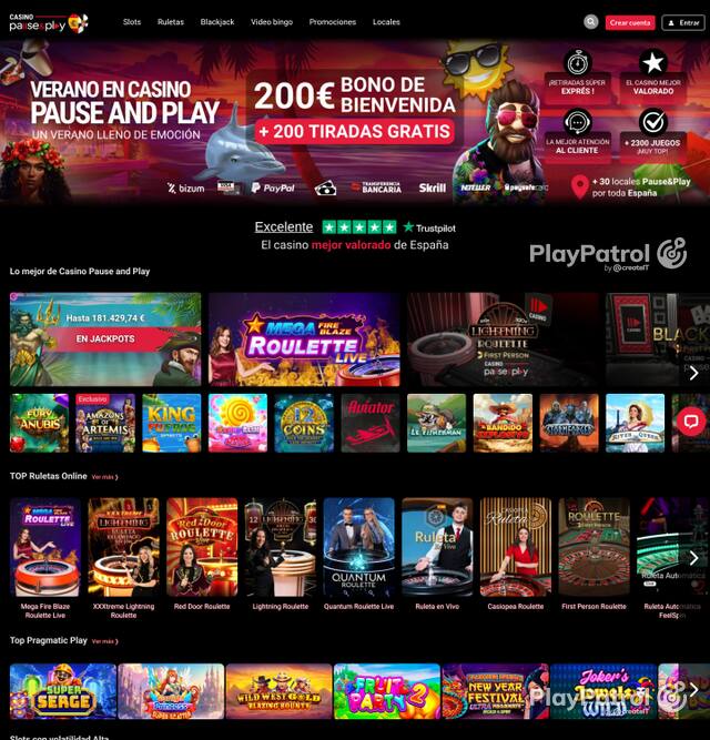 Capture of Casino Pause and Play recorded during the scan