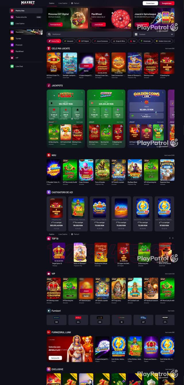 Capture of the front page of Maxbet (maxbet.ro) on 14 October 2026