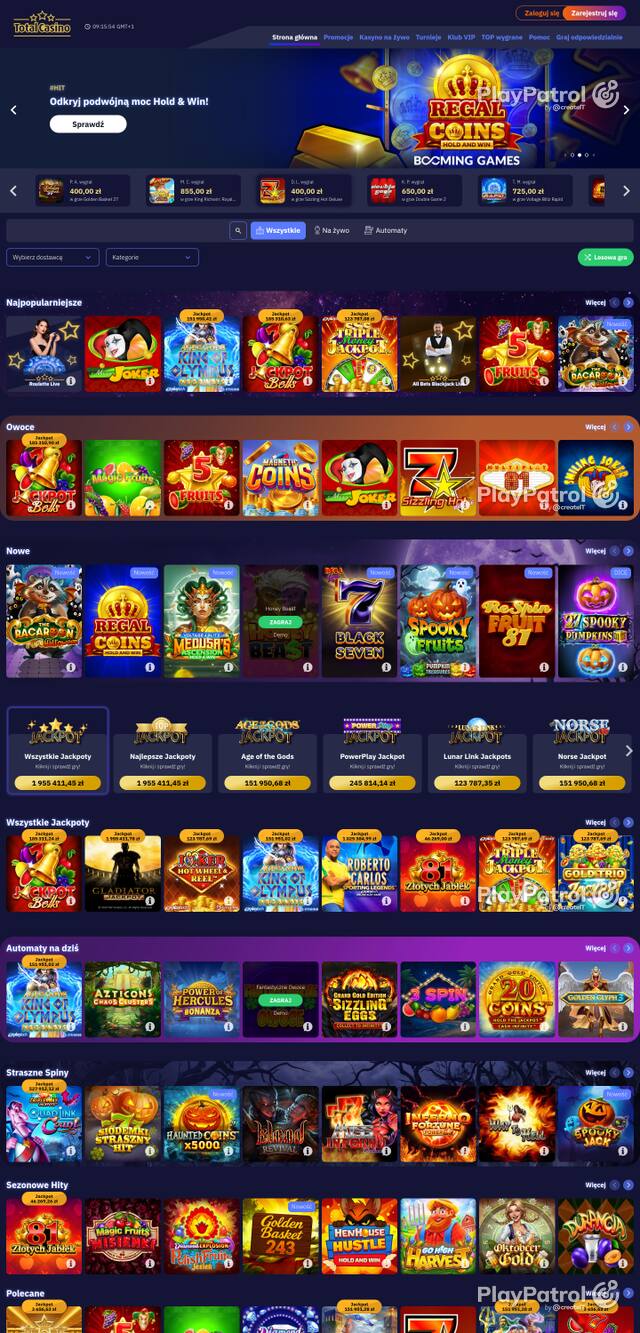Front page of totalcasino.pl as captured on 26 October 2026