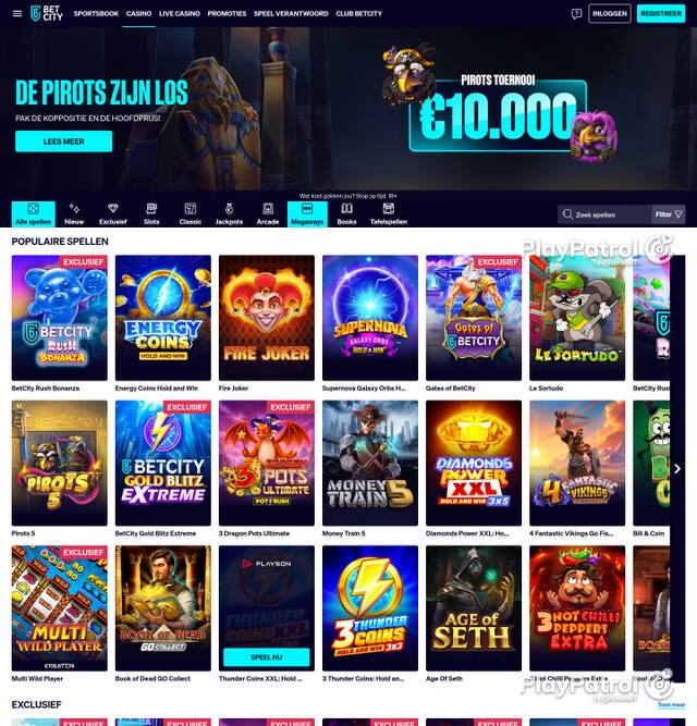 Capture of the front page of BetCity (betcity.nl) on 7 October 2026