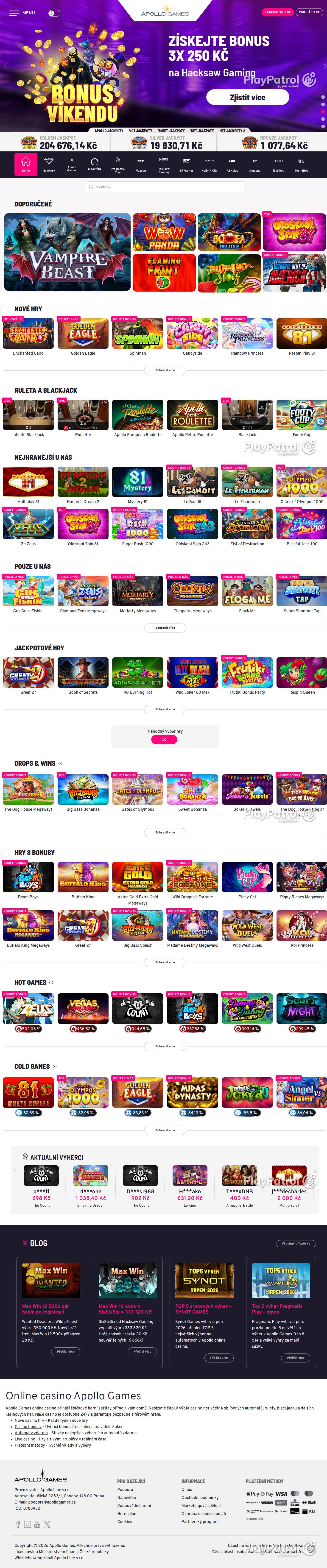 Full capture of Apollo Games recorded during the scan
