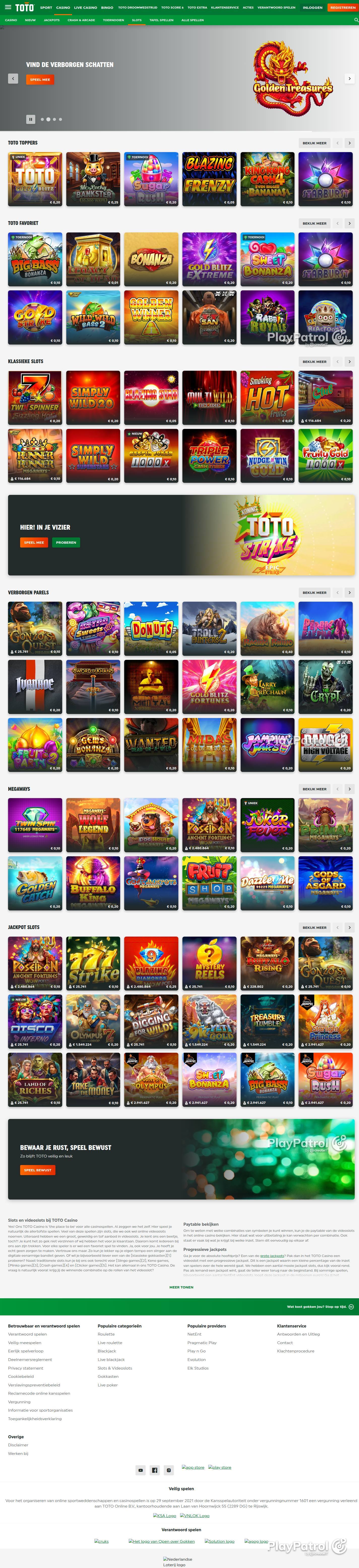 Full capture of TOTO Casino recorded during the scan