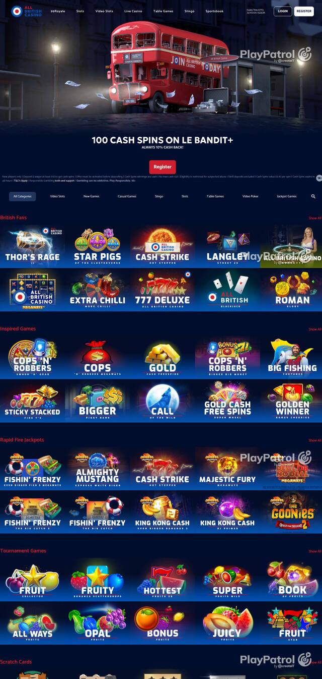 Capture of All British Casino recorded during the scan