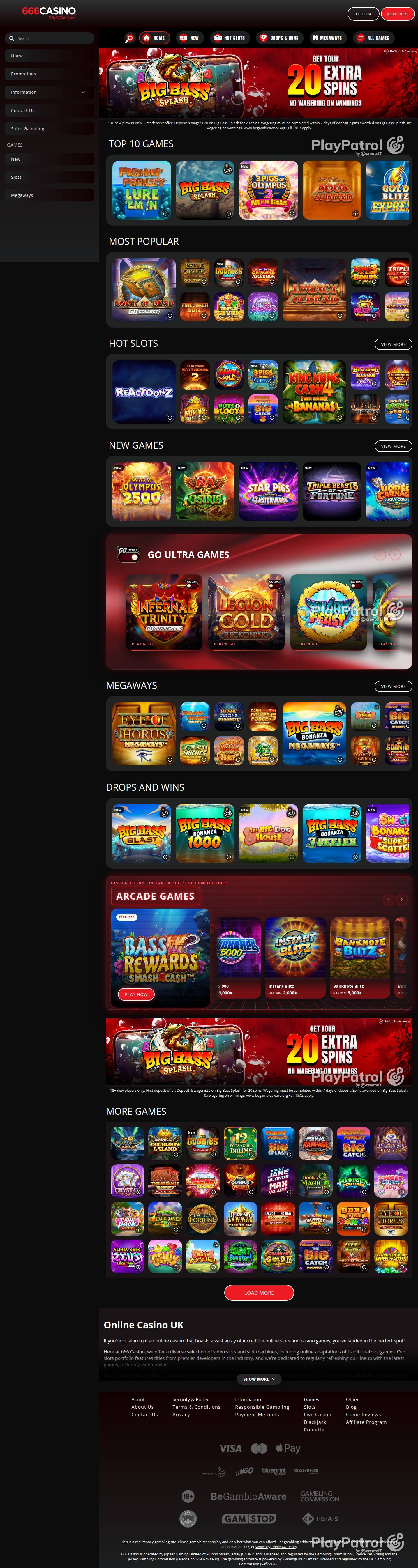 Full capture of 666 Casino recorded during the scan