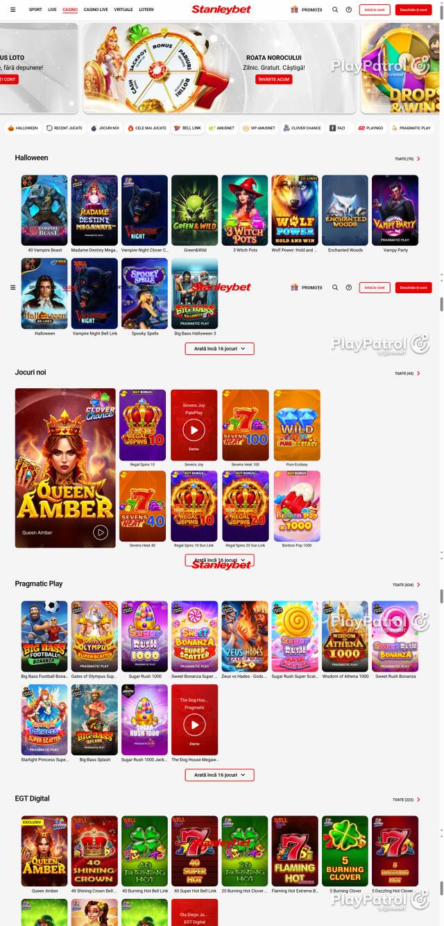 Capture of the front page of Stanleybet (stanleybet.ro) on 20 October 2026