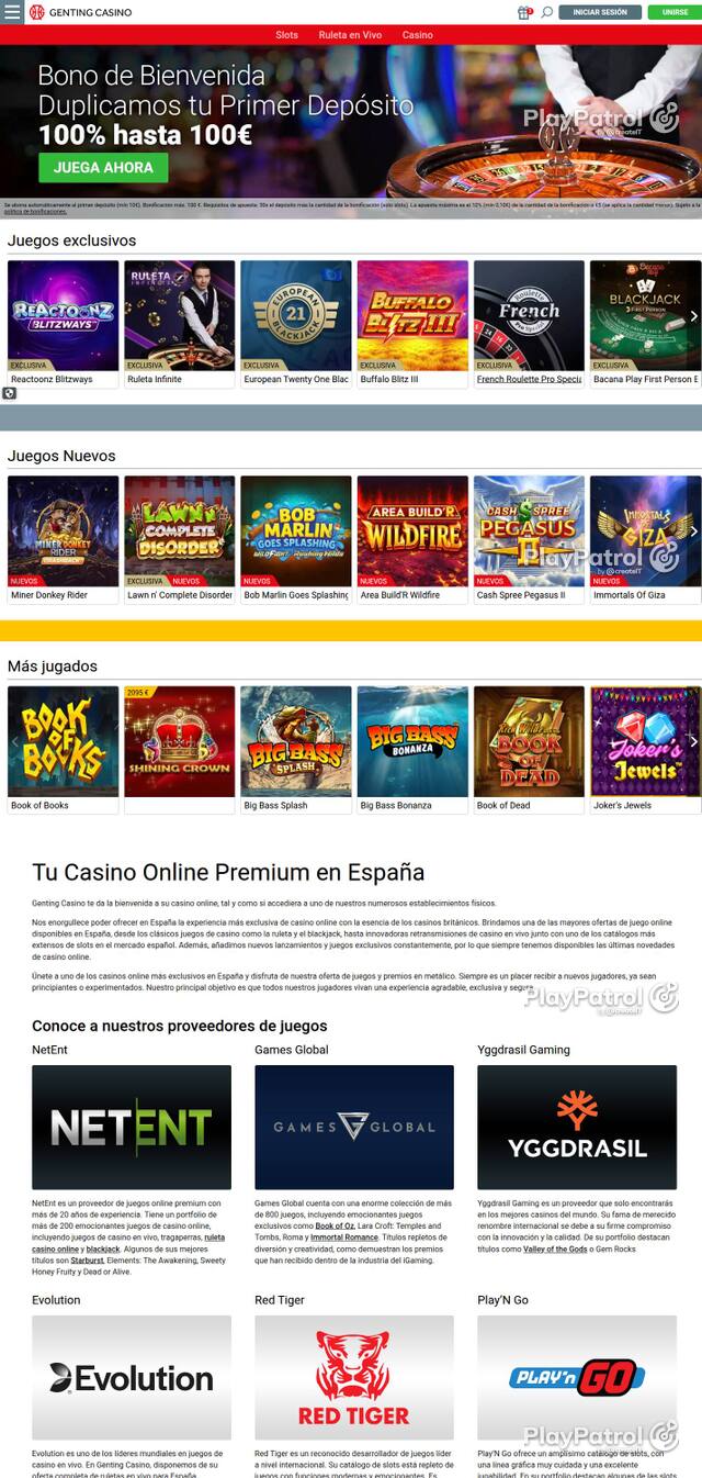 Capture of Genting Casino recorded during the scan