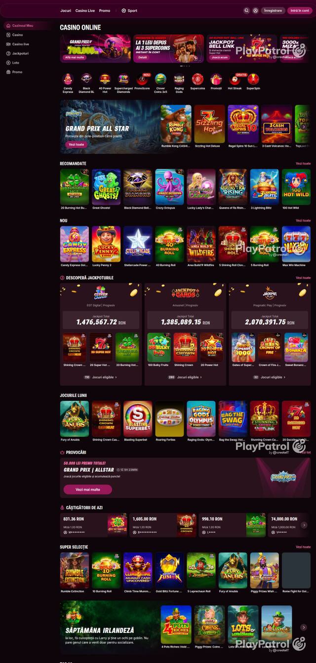 Homepage capture of Superbet recorded during the scan