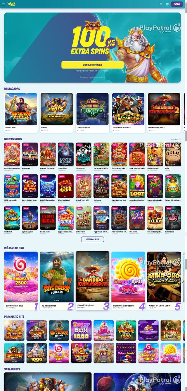 Capture of the front page of Piñata Casino (pinatacasino.es) on 28 October 2026